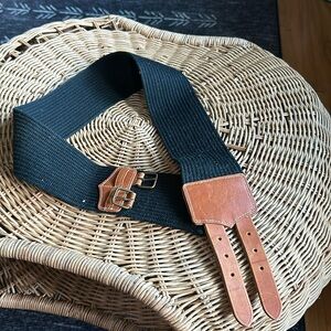 Cotton and leather belt